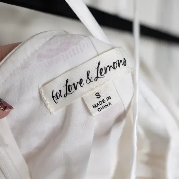 For Love & Lemons Mimi Mini Dress White Lace Strappy Cut Out Corset Backless S - Picture 5 of 6